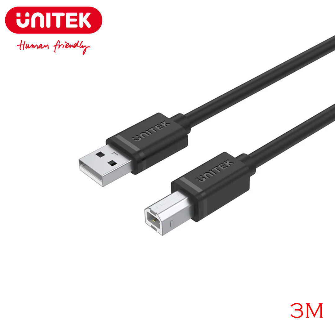 Cable USB(2.0) to USB-B 3M (for Printer) Unitek Y-C420GBK